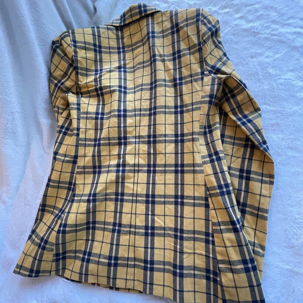 NWT Free Assembly Yellow/Black Plaid Blazer Jacket size medium M - Picture 2 of 6